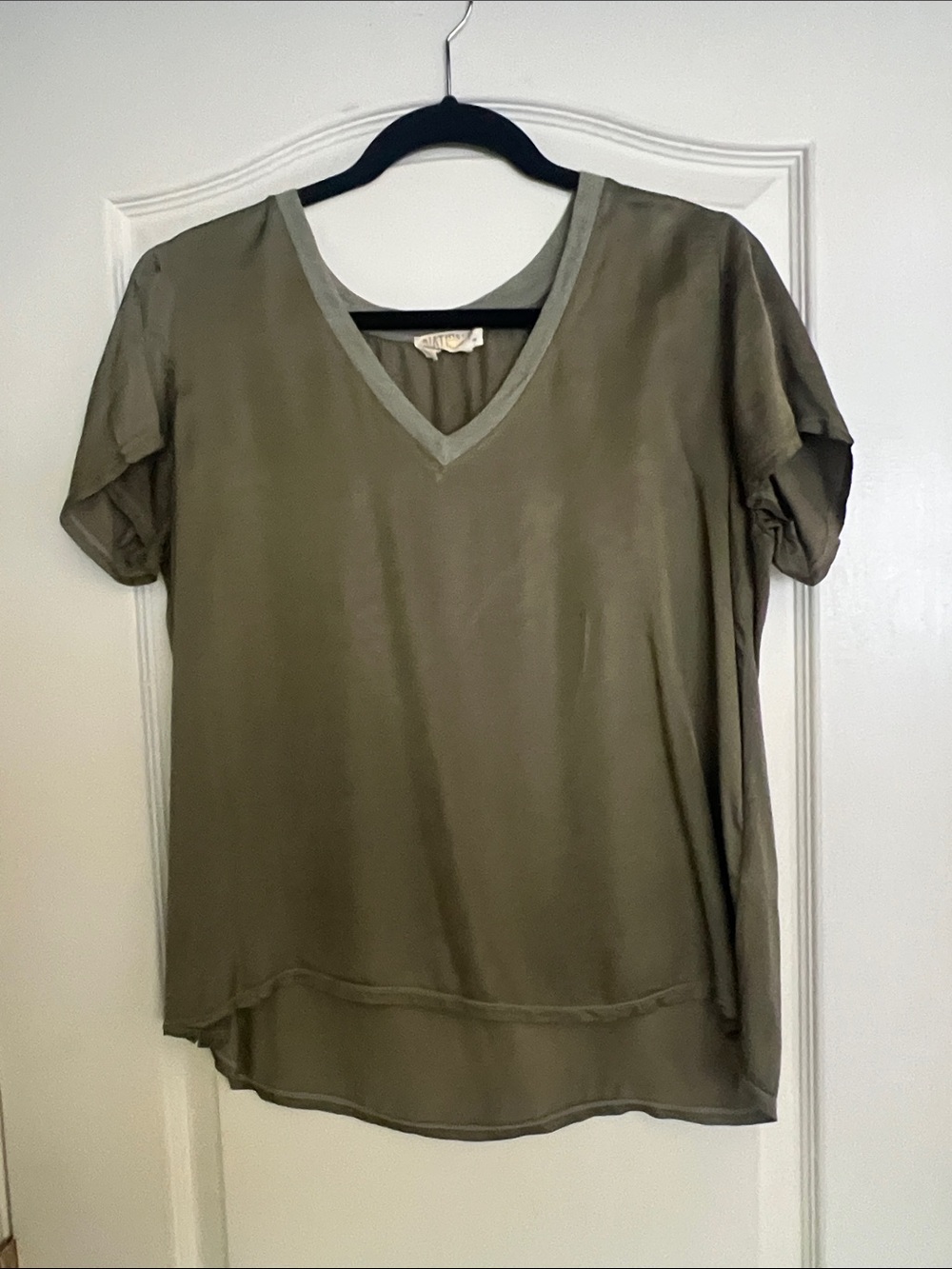 Nation LTD Olive V-Neck Short Sleeve Tee
